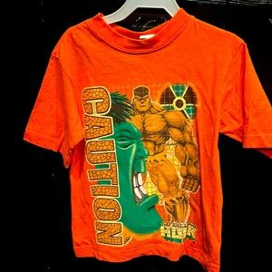2003 Marvel Orange Hulk Short Sleeve Tee